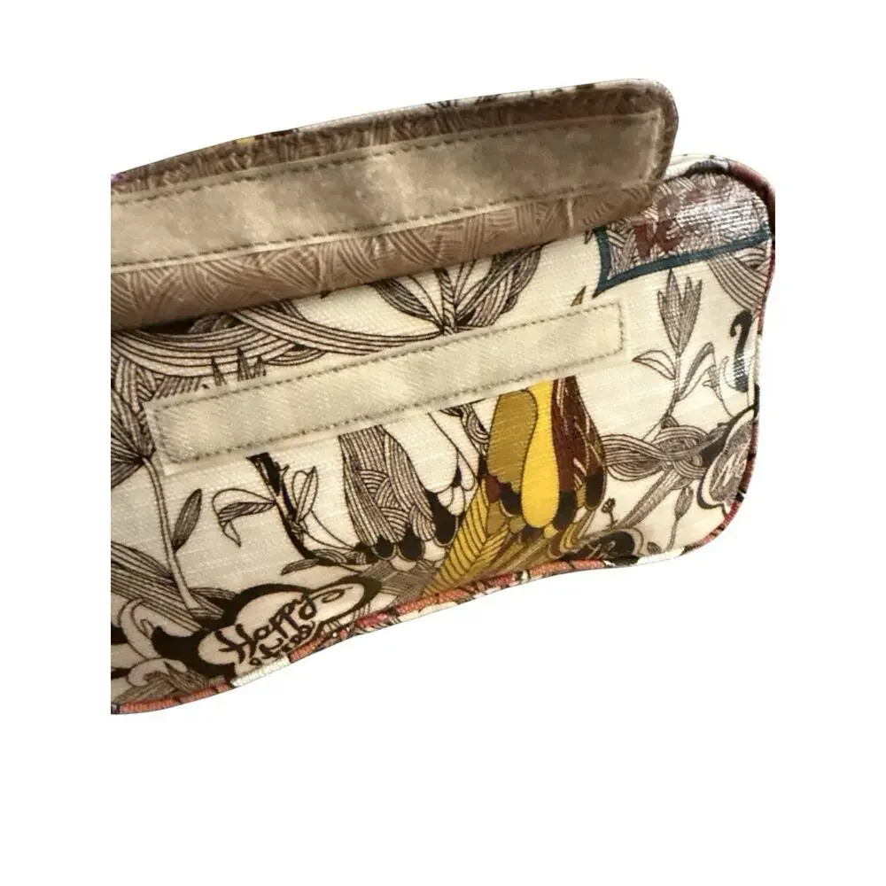 Sakroots Organizer Foldover Cosmetic Case Zip Top Ivory Bird Peace Print